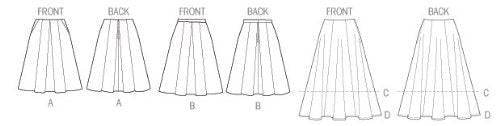 Butterick Patterns B5929 Misses' Skirt Sewing Template, Size A5 (6-8-10-12-14)