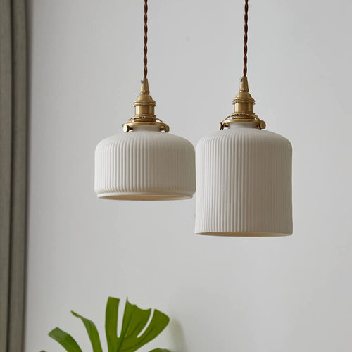 2 Pack OTTOSON SEEAIRSHOP Modern Ceramic Pendant Light Fixtures Nordic Cylinder
