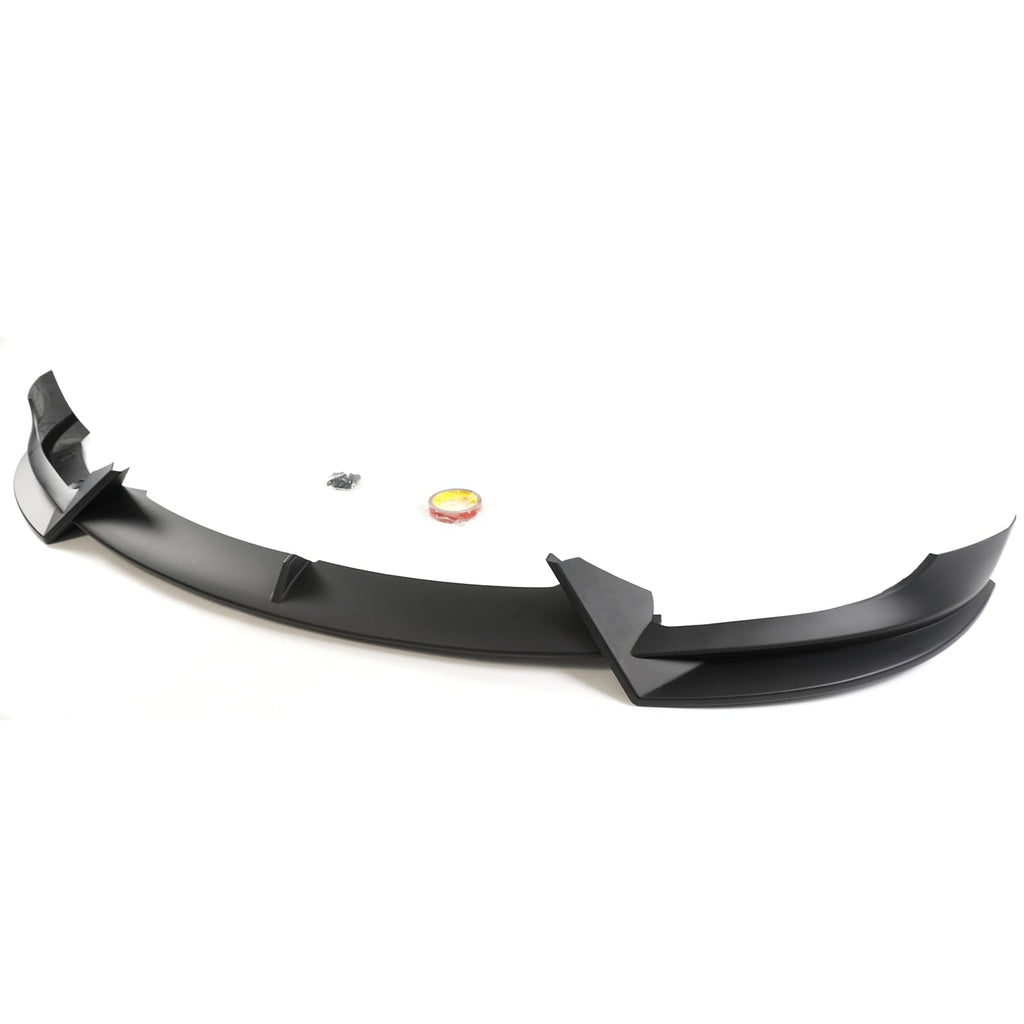 Front Lip Splitter 3PCS V Style Bumper Spoiler Matte Black for Tesla Model 3