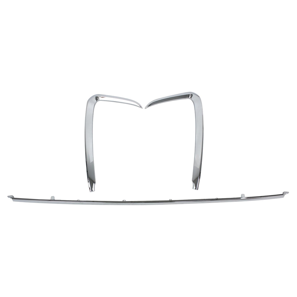 Roneeson 3Pcs Front Left Right and Center Bumper Trim Molding Chrome for Mazda