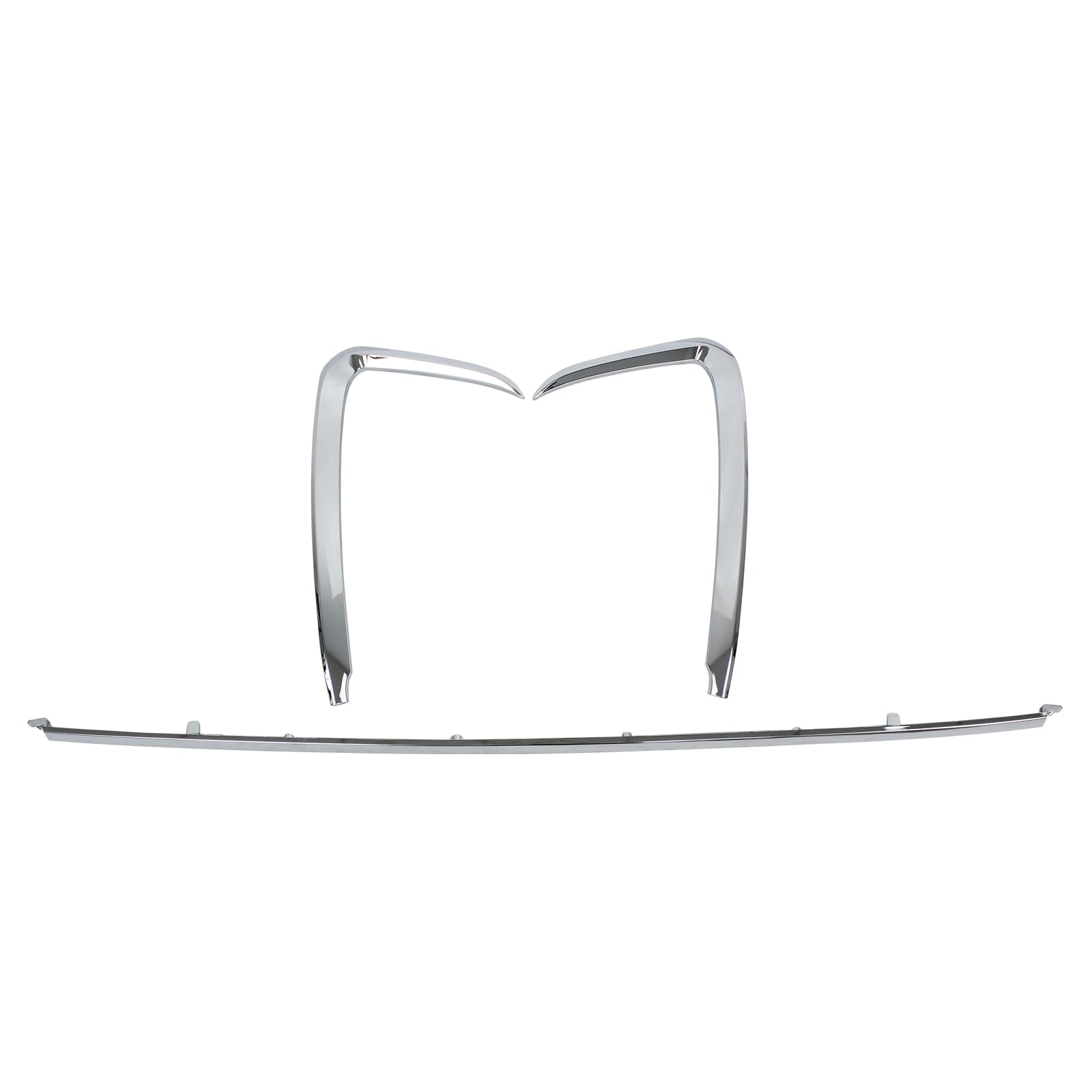 Roneeson 3Pcs Front Left Right and Center Bumper Trim Molding Chrome for Mazda