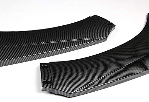 EPARTS Universal 3 Pieces Style Carbon Fiber Look ABS Front Bumper Lip Spoiler