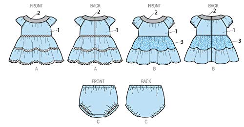 KWIK-SEW PATTERNS K0198 Baby Dresses & Panties, in One Envelope (S - XXL)