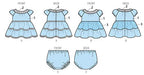 KWIK-SEW PATTERNS K0198 Baby Dresses & Panties, in One Envelope (S - XXL)