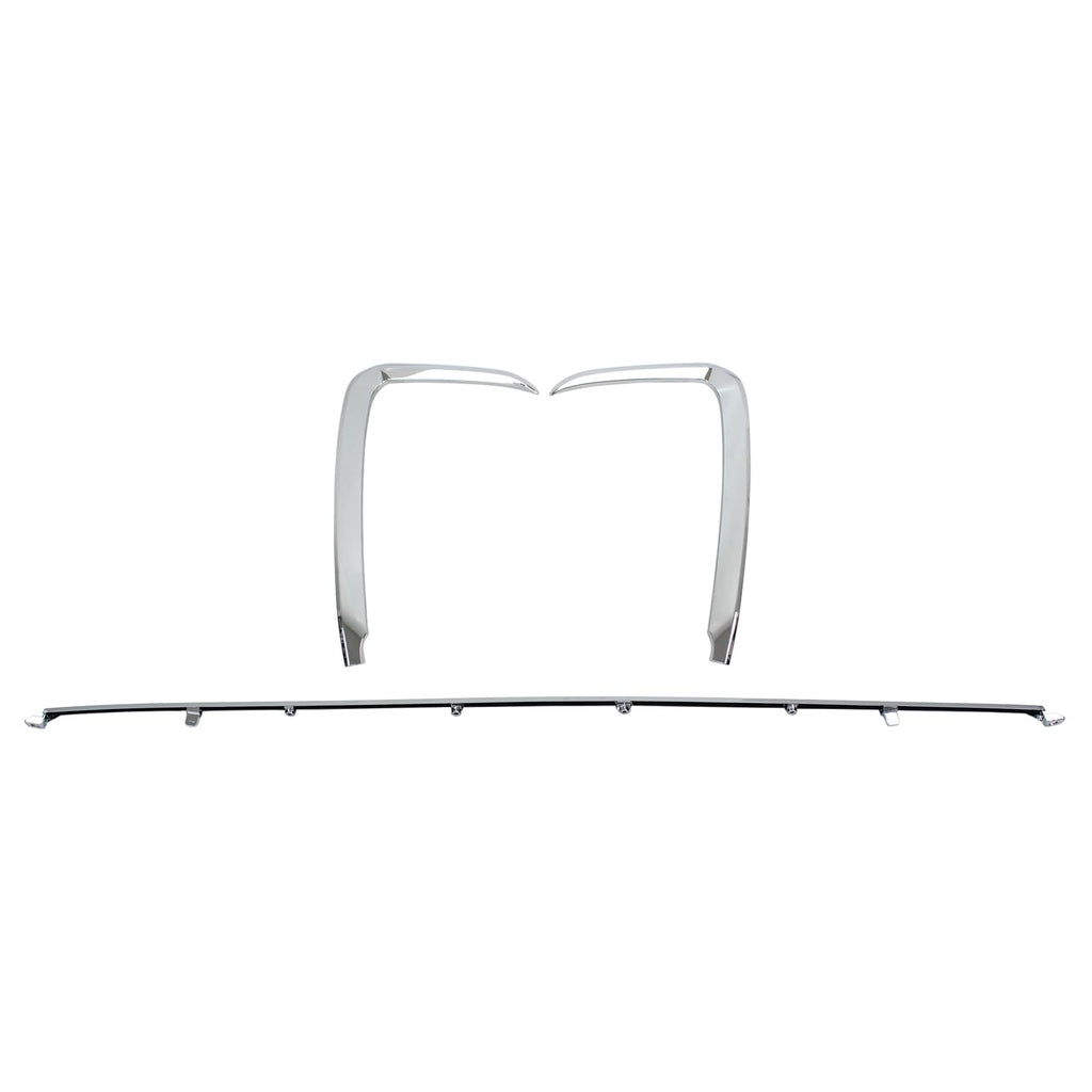 Roneeson 3Pcs Front Left Right and Center Bumper Trim Molding Chrome for Mazda