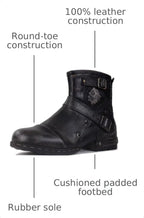 OSSTONE Moto Boots for Women Fashion Zipper-up Leather Chukka Boots Casual Shoes MS-5008-1-BP-WUS-R 11.5