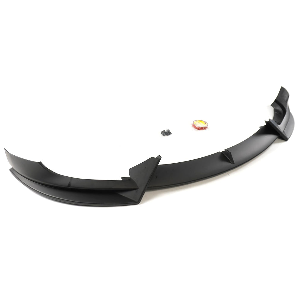 Front Lip Splitter 3PCS V Style Bumper Spoiler Matte Black for Tesla Model 3