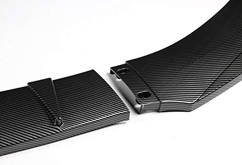 EPARTS Universal 3 Pieces Style Carbon Fiber Look ABS Front Bumper Lip Spoiler