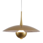 Fulesi Vintage Led Pendant Light Farmhouse Gold Metal Ceiling Lights Mid Century Modern Pendant Lighting Industrial Large Pendant Light for Kitchen Island Bedroom