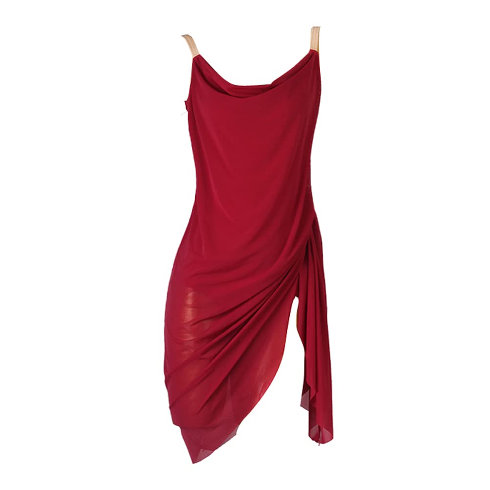 FCDDQM Ballroom Dance Dresses for Women Modern Waltz Tango Dress Sleeveless