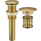 HEROBAI Bathroom Pop up Drain Without Overflow, Anti-Clogging Vessel Sink Drain