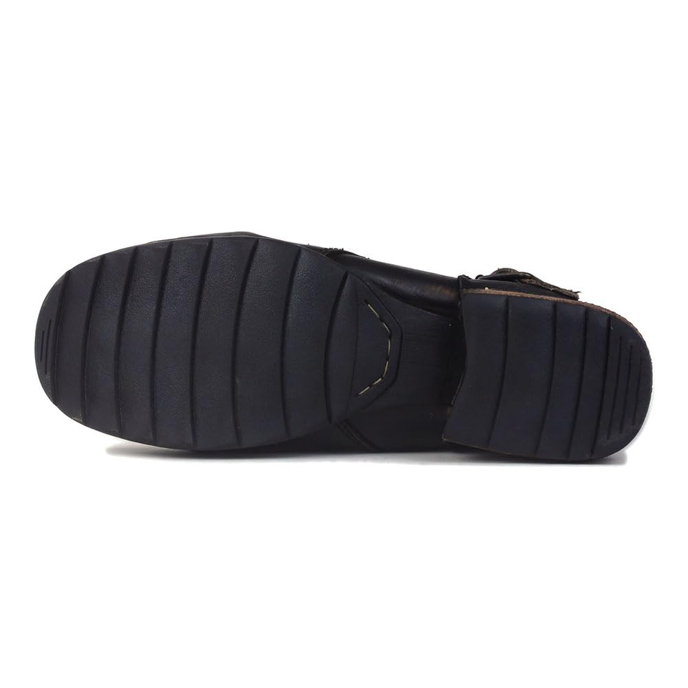 OSSTONE Moto Boots for Women Fashion Zipper-up Leather Chukka Boots Casual Shoes MS-5008-1-BP-WUS-R 11.5