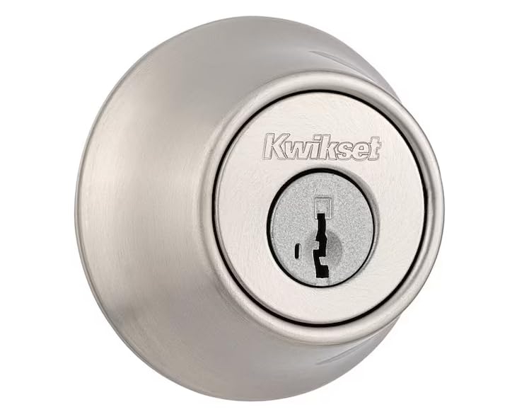 Kwikset 660 Satin Nickel Single Cylinder Deadbolt Featuring SmartKey Security