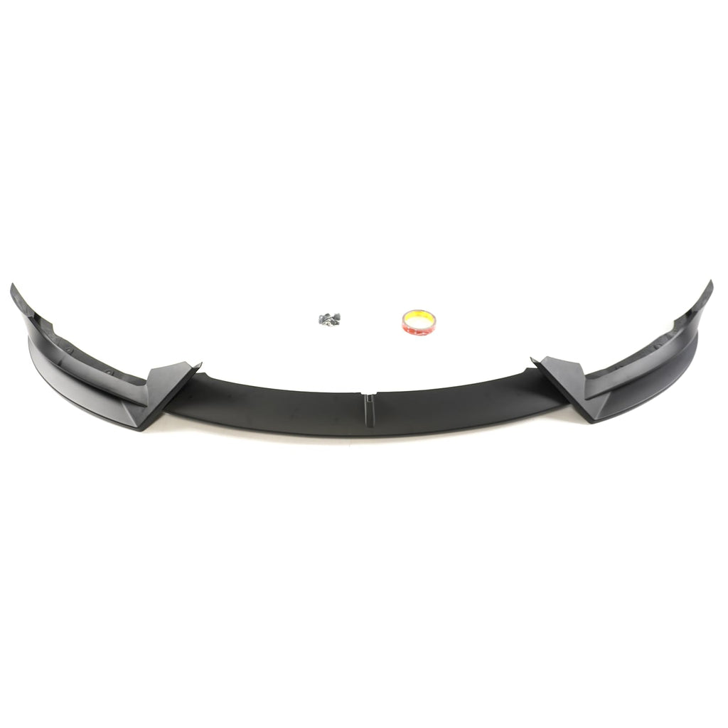 Front Lip Splitter 3PCS V Style Bumper Spoiler Matte Black for Tesla Model 3