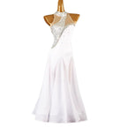 FCDDQM Ballroom Dance Dresses for Women Modern Waltz Tango Dress Sleeveless