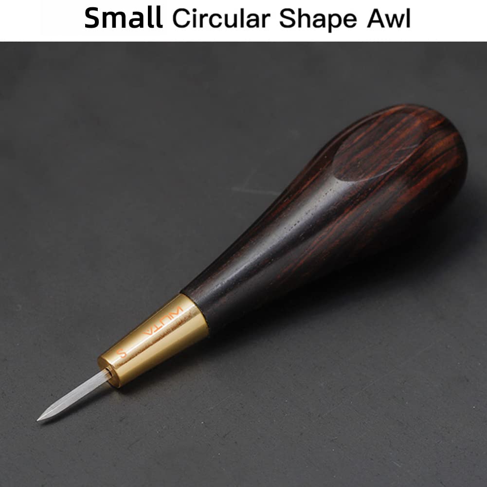 WUTA Stitching Awl Diamond Shape Awl Ebony Blackwood Handle Leather Craft Sewing