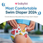 Charlie Banana Reusable Swim Diaper, XS Washable, with Easy On and Off Snaps for
