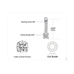 JewelryPalace 1ct Cubic Zirconia Huggie Hoop Earrings for Women, CZ Round Cut