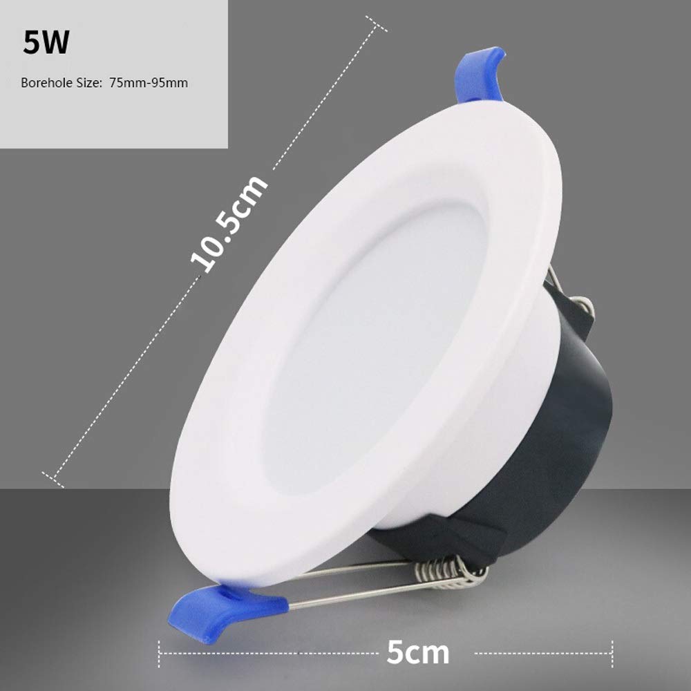 10 Pack 5W Recessed LED Ceiling Panel Lights Round Aluminum Downlight White