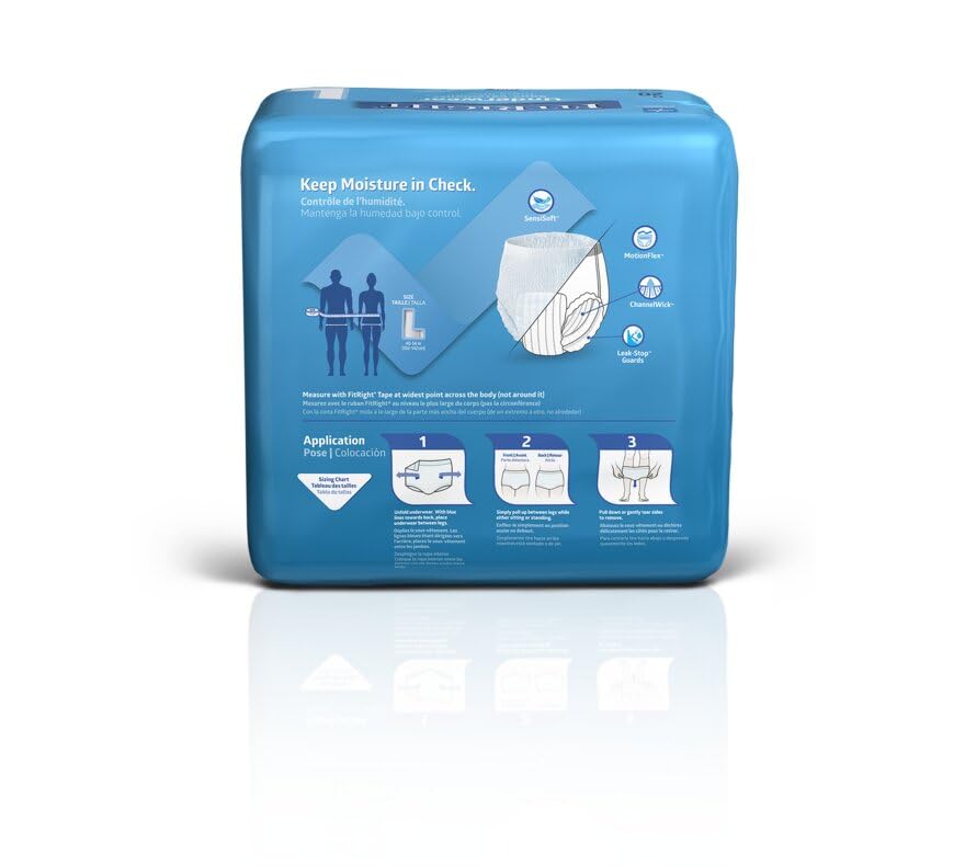 80 Count Large FitRight Ultra Adult Incontinence Underwear, Heavy Absorbency, 40