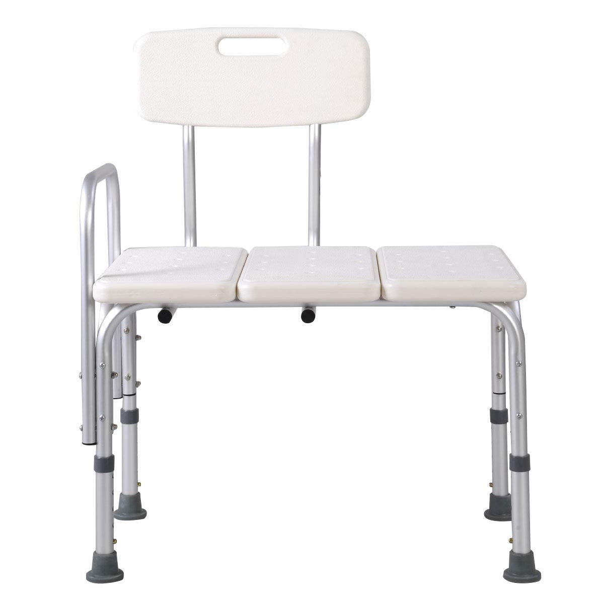 MedMobile® Bathtub Transfer Bench/Bath Chair with Back, Wide SEAT, Adjustable