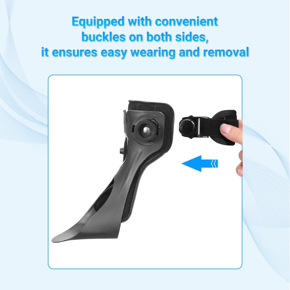 Malloraned AFO Foot Drop Brace,Medical Ankle Orthosis(Right Foot, Large)