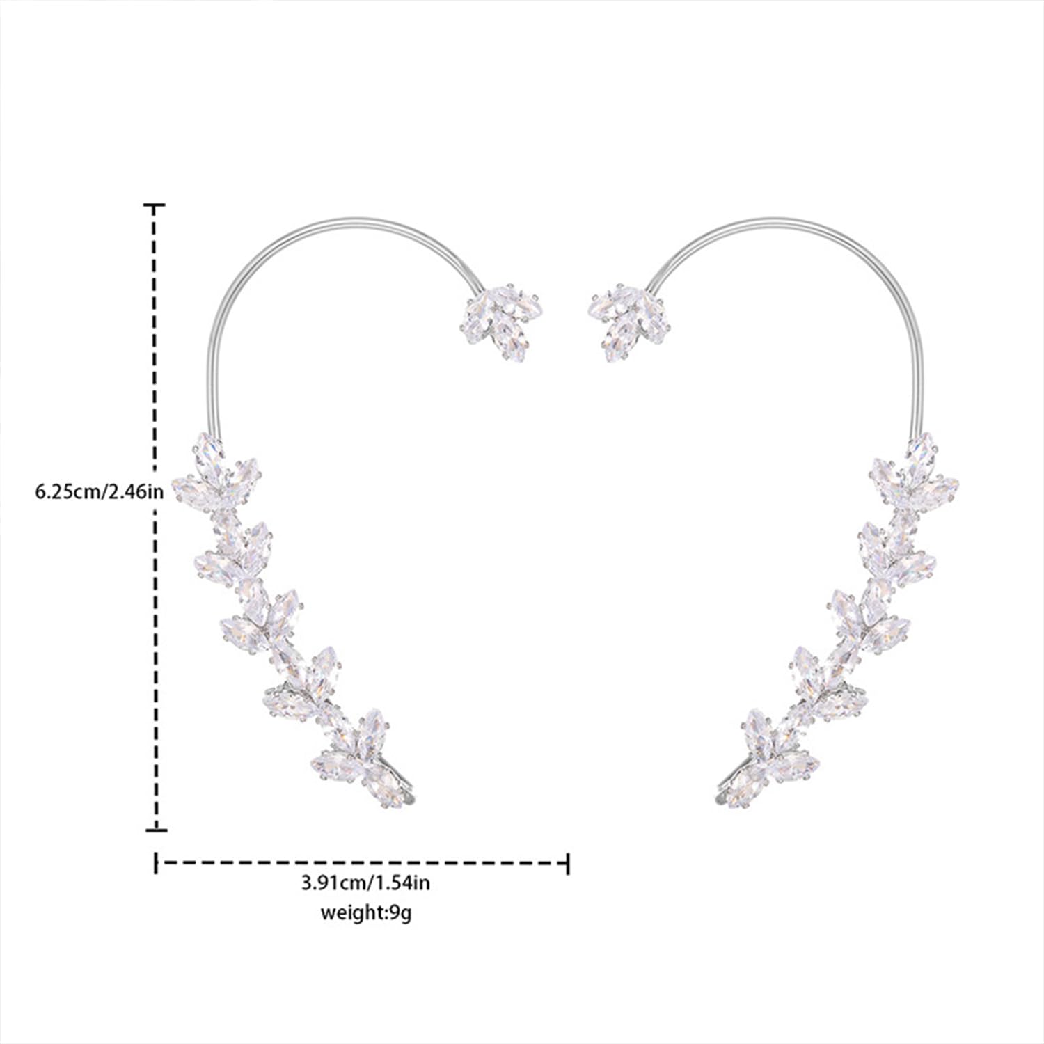 Fanquility 2Pcs Butterfly Earrings Ear Cuffs Non Pierceing Ear Cuff Fake