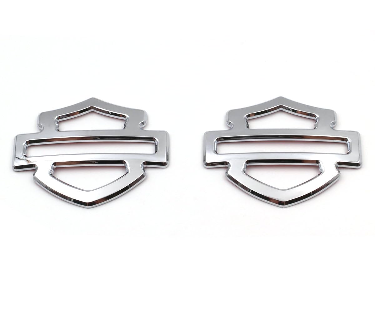 OPEN BOX 2PCS Metal Chrome CVO Custom Metal Tank Emblems Show Gloss Finish