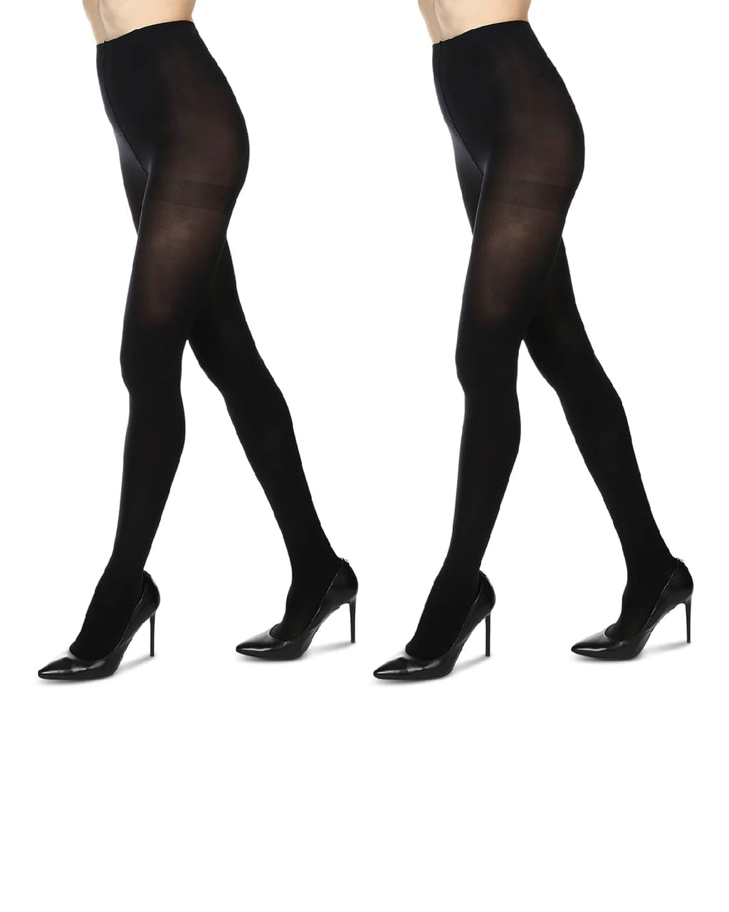 MeMoi 2 Pack Perfectly Opaque Tights, Microfiber Control Top Tights, Comfortable