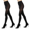 MeMoi 2 Pack Perfectly Opaque Tights, Microfiber Control Top Tights, Comfortable