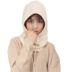 YEKEYI Women Balaclava Hood hat Winter Cashmere Knitted Beanie Hats Ski Mask Ski