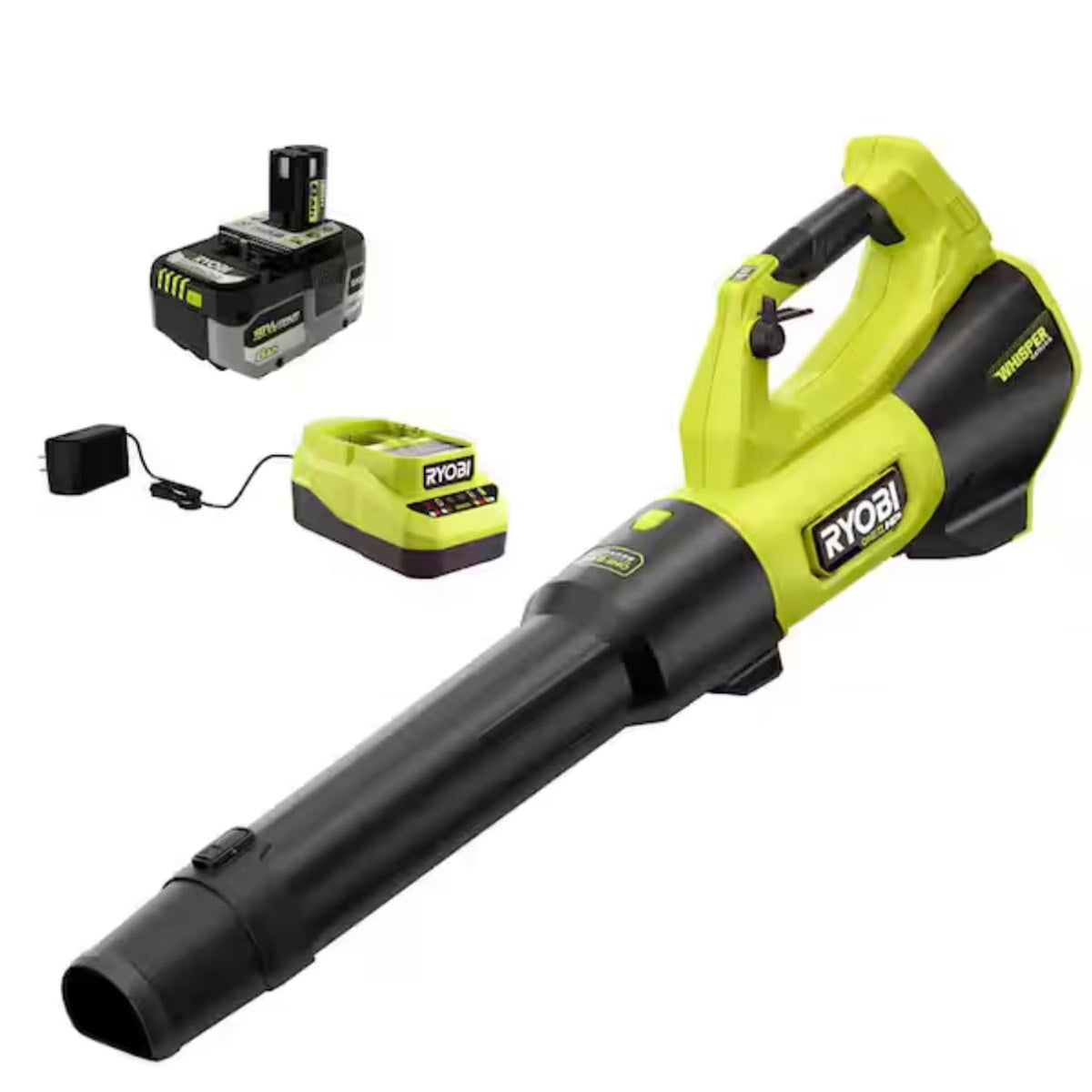 RYOBI ONEAND HP 18V BRUSHLESS Whisper Series 130 MPH 510 CFM Cordless Battery