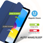 MoKo iPad 11th Gen 2025 & 10th Gen 10.9 Case Smart Cover Navy Blue