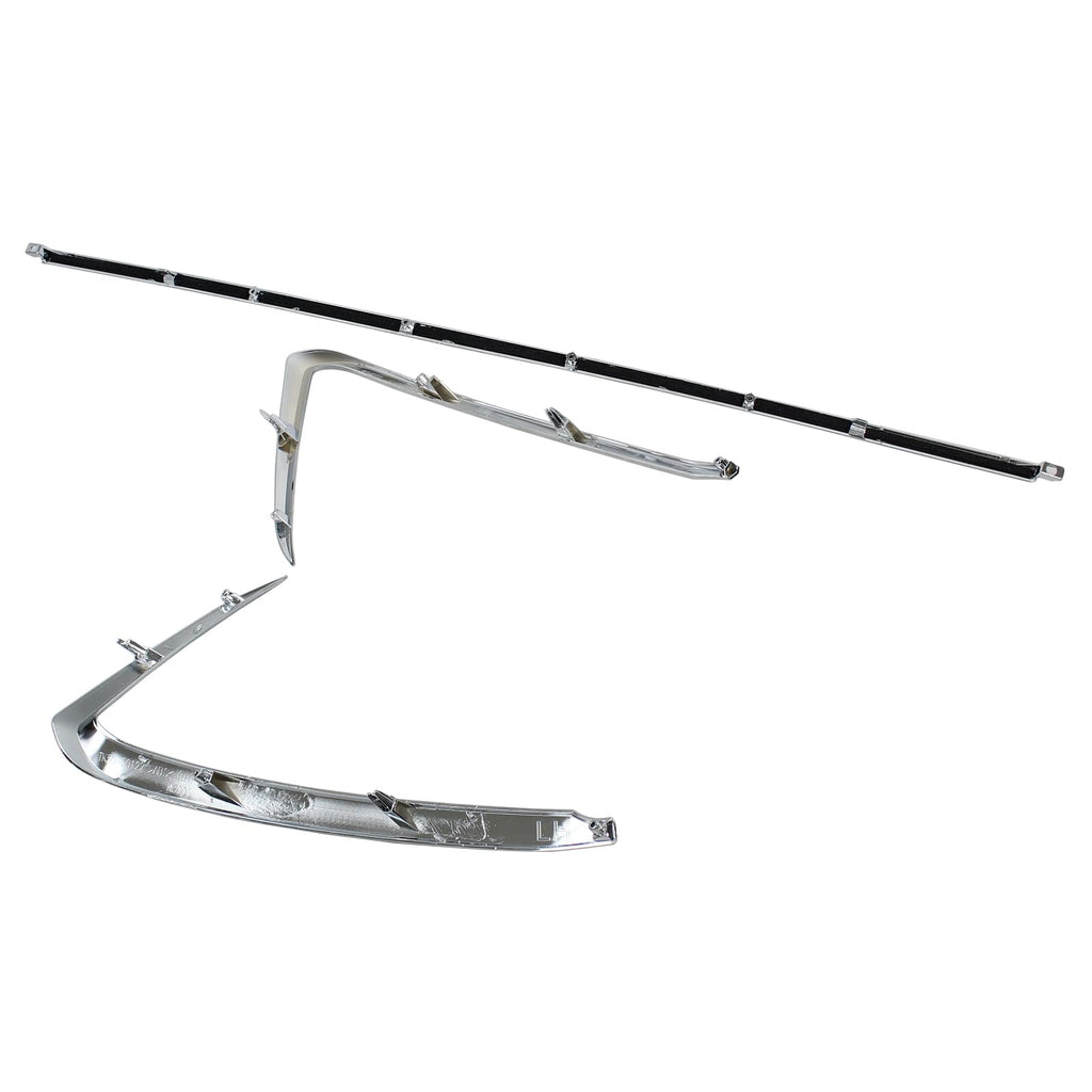 Roneeson 3Pcs Front Left Right and Center Bumper Trim Molding Chrome for Mazda