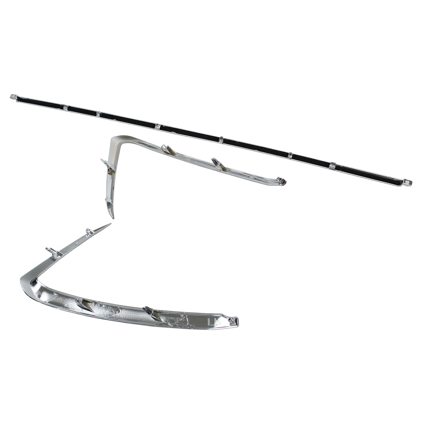 Roneeson 3Pcs Front Left Right and Center Bumper Trim Molding Chrome for Mazda