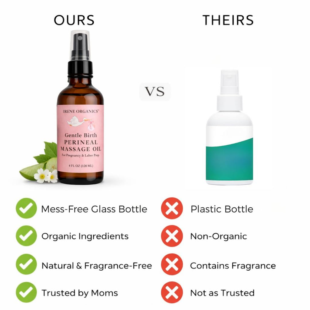 Organic Perineal Massage Oil Spray by Irene Organics for Pregnancy and