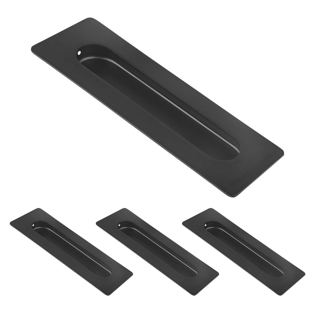 HOMOTEK 7 in Flush Pull Sliding Closet Door Handles 4 Pack Recessed Rectangular