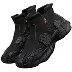 Men's Mid-Top Fashion Sneakers - Casual Sport Style, Solid Color, All-Season,