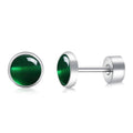BLISI Green Onyx Pure Titanium Stud Earrings 5mm Natural Stone Women Earrings