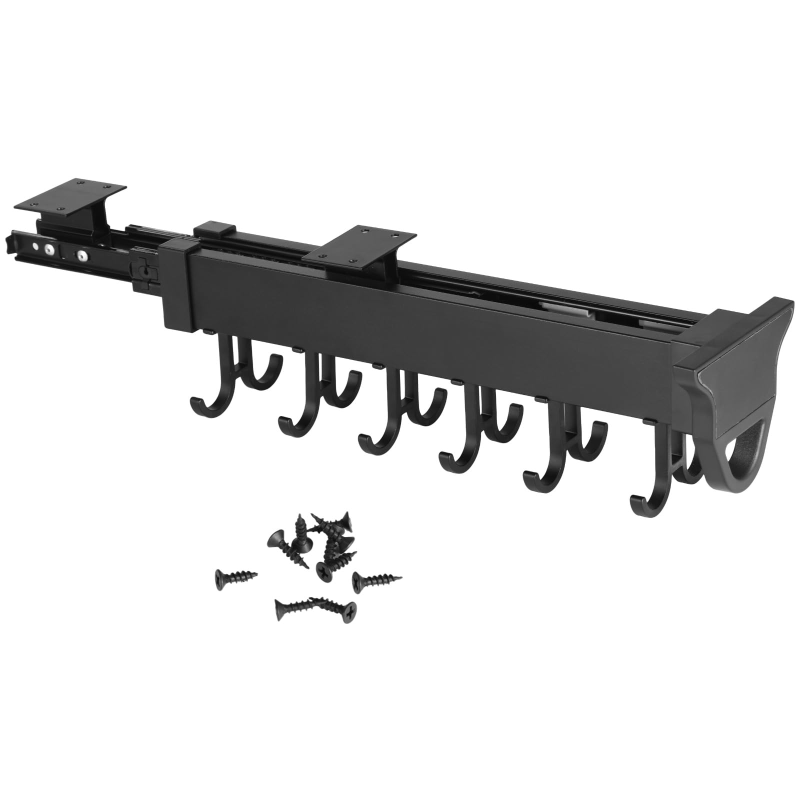 Homaisson Pull Out Pot Rack 12 Hook Sliding Under Cabinet Organizer Pots Pans