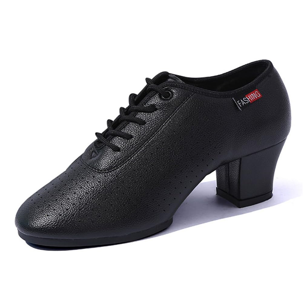 Women's Jazz Shoes, Lace-Up Dancing Sneakers for Ladies Modern Ballroom Dance Shoes Platform Walking Dance Shoes,3.5cm full sole,8.5