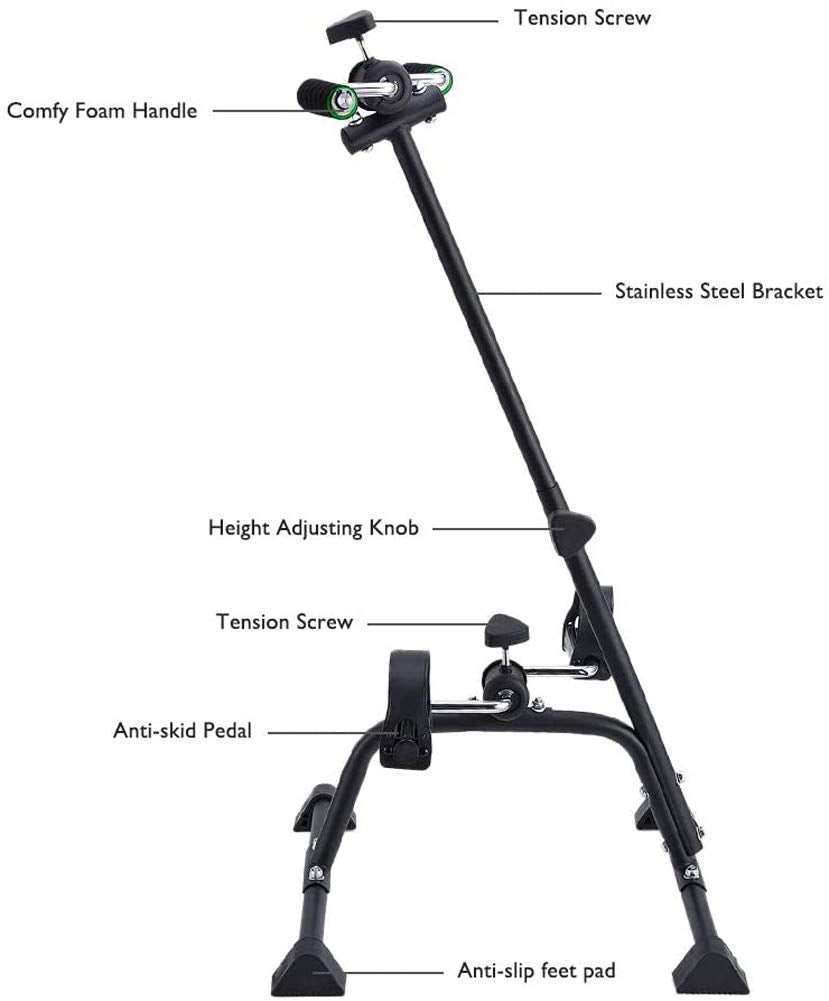Pedal Exerciser Bike Hand Arm Leg and Knee Peddler Adjustable Fitness Equipment
