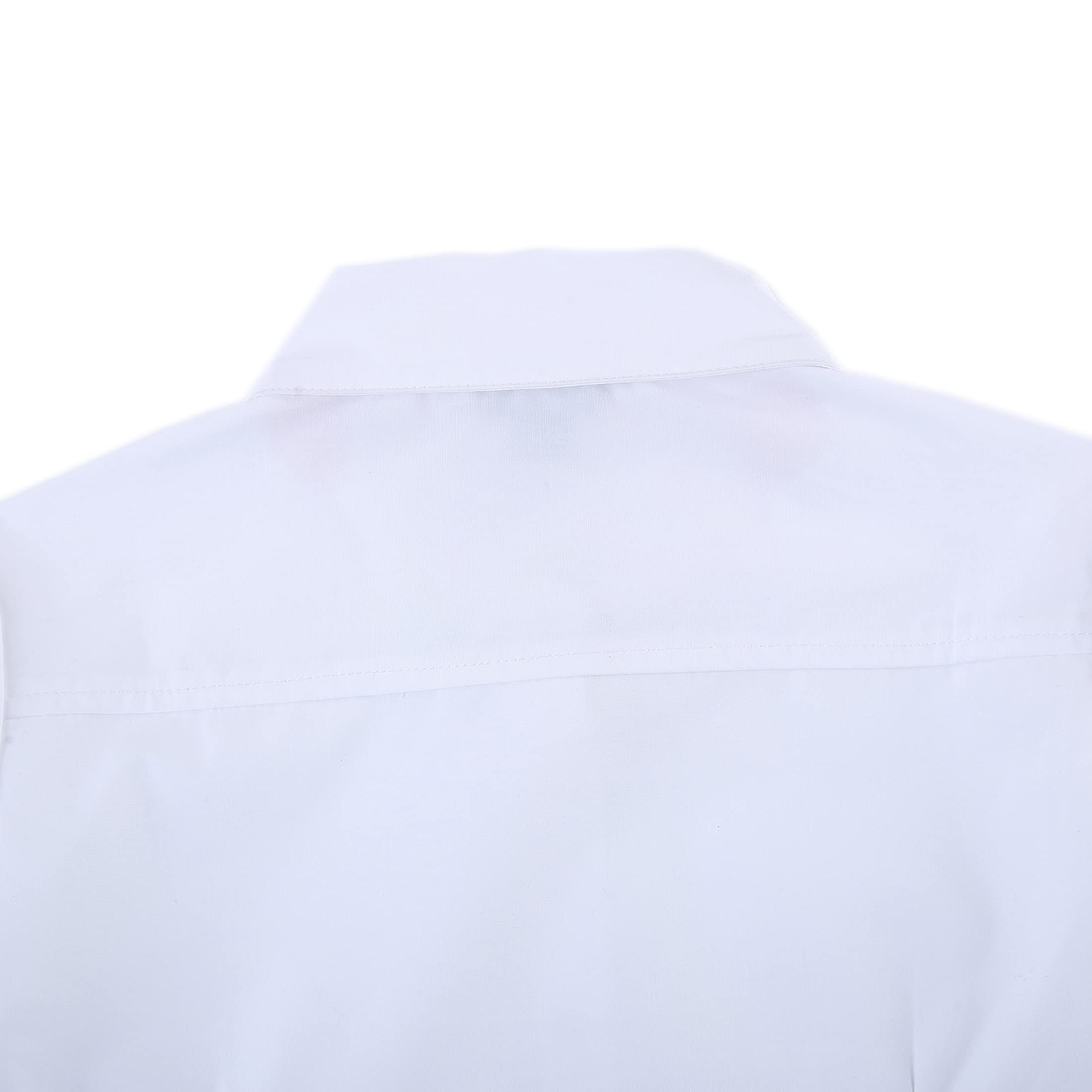 Bienzoe White Girls Cotton Blouse: Short Sleeve Wrinkle-Free School Uniform