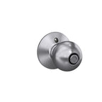 SCHLAGE Orbit Bed/Bath Privacy Door Knob with Lock, Satin Chrome
