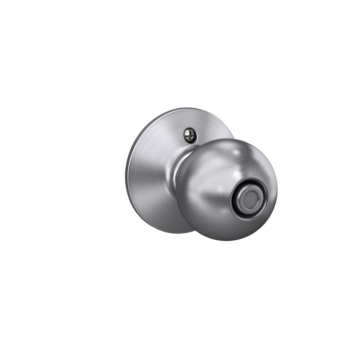 SCHLAGE Orbit Bed/Bath Privacy Door Knob with Lock, Satin Chrome
