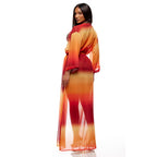 XL Forplay Women's Termoli Mesh Pool Kimono Ombre Swim Cover Up