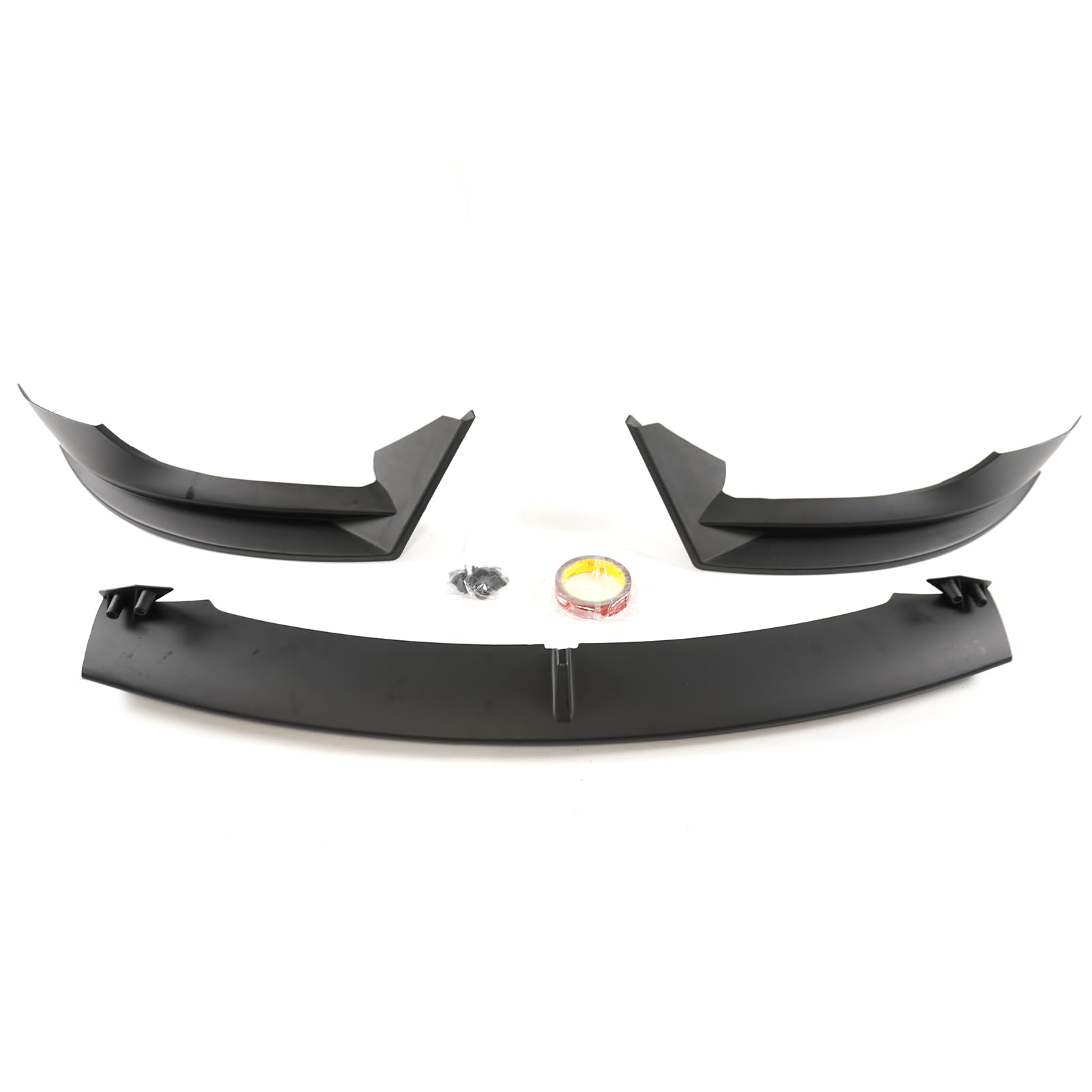 Front Lip Splitter 3PCS V Style Bumper Spoiler Matte Black for Tesla Model 3