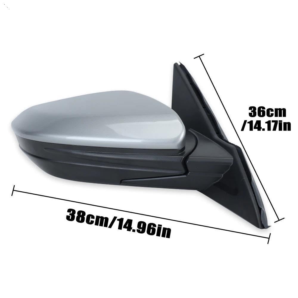 Honda Civic 2016-2020 Driver Side Mirror 3 Pin Power Adjustable Silver Gray