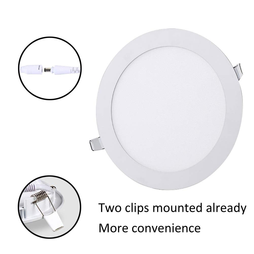4 Pack HMINLED 8 Inch 18Watt Ultra Thin Round LED Recessed Panel Spot Lighting,