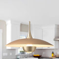 Fulesi Vintage Led Pendant Light Farmhouse Gold Metal Ceiling Lights Mid Century Modern Pendant Lighting Industrial Large Pendant Light for Kitchen Island Bedroom